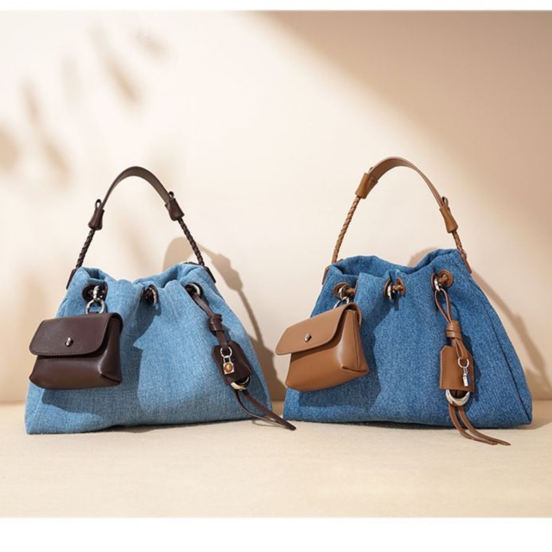 Luxury Y2K Bags - JIAERDI haute rue Denim seau sac