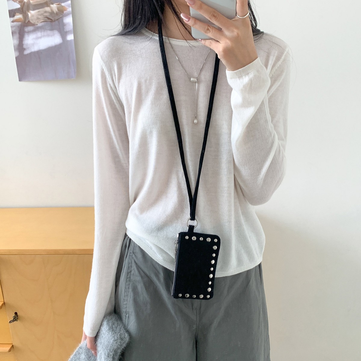 Nouveau sac à bandoulière clou - Wristlet Wallet Zipper avis et prix