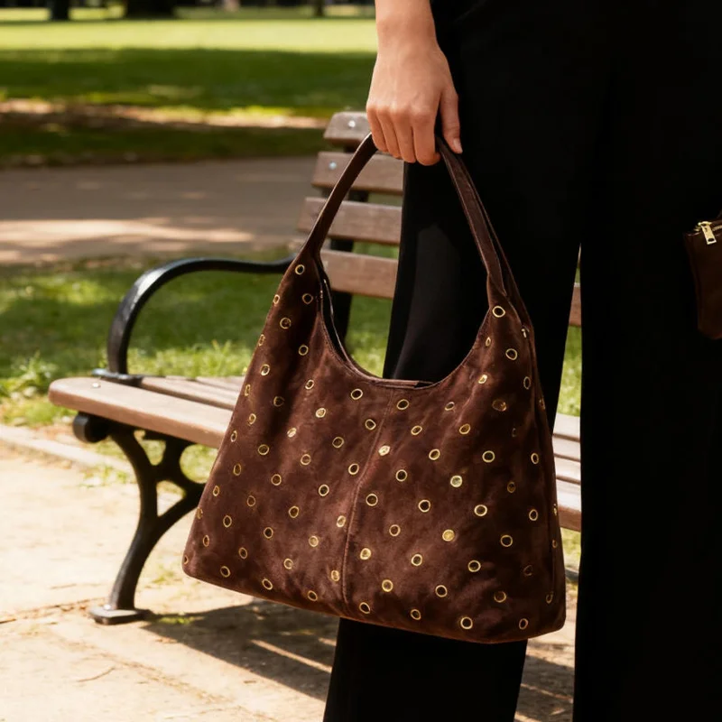 Sac fourre-tout clouté en daim - Wristlet Wallet Zipper avis et prix